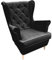 Ares Meble XXL Ohrensessel - Gemütlicher Tiefer Sessel für Wohnzimmer - Großer Retro Fernsehsessel - Relaxsessel aus Samt - Bequemer Chesterfield Sessel in Schwarz