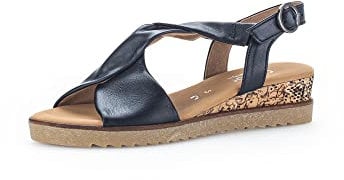 Gabor Damen Keilsandalen, Frauen Sandalen,Leichte Mehrweite (G),Strandschuhe,Keilsandaletten,Keilabsatz,flach,MIDN(KorkTS/Honig),43 EU / 9 UK