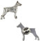 Art-Dog Unikate Silber Hund Anstecknadel - Versilbert Handmade - Broschen Frauen - Lustige Pins - Silber Brosche Schmuck - Dobermann – 2,9x3,1x5cm