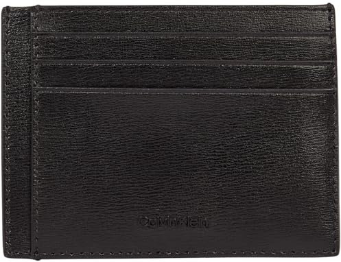 Calvin Klein Herren Kartenetui Clean Essential Cardholder aus Leder, Schwarz (Ck Black Palmellato), Einheitsgröße