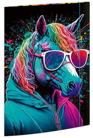 RNKVERLAG 46337 - Sammelmappe Neon 240 x 330 mm, 3 Stück, Dokumentenmappe für DIN A4, mit Gummizugverschluss