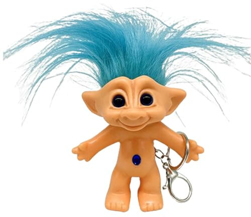 Cartoon-Troll-Puppen-Schlüsselanhänger, Glücks-Troll-Schlüsselanhänger, 10 Cm Anti-Verlust-Schlüsselanhänger, Sammler-Troll-Puppen-Schlüsselanhänger, Nostalgischer Schlüsselanhänger Für Sammlungen, Sc