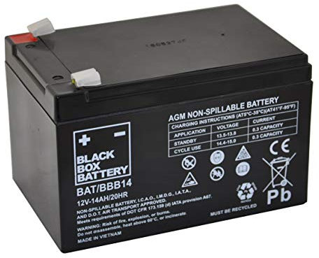 12V 14Ah Black Box Sealed Lead Acid Mobility Scooter Battery