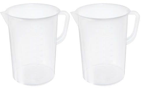 PATIKIL 5000ml Measuring Cups, 2Pcs Polypropylene Beakers Graduated Measuring Pitcher Beakers with and Spout for Lab Experiments, Baking and Cooking, Transparent