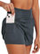 Monbessi Sporthose Damen Kurz mit Taschen Running Shorts High Waist Badeshorts Damen Sommer Tennishose für Yoga, Jogging, Training, Golf(L, Grau)