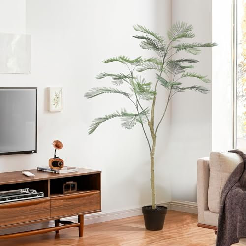 Oc'leaf Künstliche Pflanzen Palme - 160cm Kunstpalme Kunstpflanzen Groß, Künstliche Pflanzen wie echt, Künstliche Palme Deko für Zuhause, Wohnzimmer, Schlafzimmer, Büro, Garten