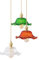 ValueLights | Gold Hanging Triple Ceiling Pendant Light Fitting with Multi Coloured Frill Flower Lampshades | Pendant Lights, Home Décor & Improvement Essential | Includes Bulb | 420cm Shade Width