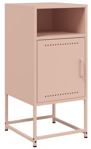 vidaXL Nachttisch, Nachtschrank mit Stauraum, Nachtkommode für Schlafzimmer, Nachtkonsole Beistelltisch, Industrie-Stil, Rosa Stahl