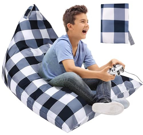Byzesty Sitzsack-Stuhlbezug, Sitzsack Kinder Kuscheltier Aufbewahrung Stofftier Sitzsack Bezug Sitzsäcke für Kinder Sitzsack Kinderzimmer Kindercouch (Meerjungfrau-2)