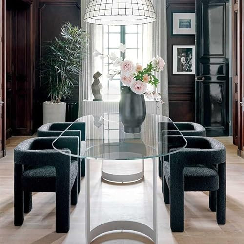 Moderner Stoffsessel mit Fass und gepolstertem Esszimmerstuhl für Wohnzimmer, Schlafzimmer, stilvoller und bequemer Sessel mit C-Design