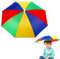 Regenschirmhut, Mini Regenschirmmütze, Faltbarer Sonnenschirmhut, Regenbogen Regenschirm Hüte, Schirmhut, Regenschirm Hut Mit Elastischem Band, für Karneval, Fasching, Strand Outdooraktivitäten
