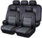 MaKeMoney Auto Sitzbezüge FüR Dacia Sandero Stepway 3.GEN 2.Gen 2012-2025, Leder Schonbezüge Vordersitze und Rückbank Sitzschoner Kompletter Satz Auto Zubehör, D/Black Gray