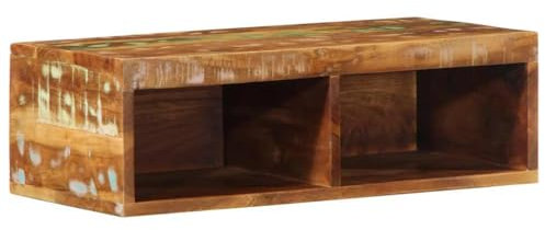 vidaXL Meuble TV Mural 60x30x19 cm Bois Massif de récupération, Meuble média, Meuble latéral, Centre de Divertissement, Meuble HiFi, Buffet, Meuble