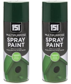 SDMAX Multipurpose Green Spray Paint, Non-Cracking, Fast Drying, Durable And Gloss Finish, Long Lasting Use, Portable And Lightweight, Ideal Use For Wood, Metal, Plastic, Brick, 400ml (2pcs)