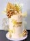 JeVenis Gold Cake Decoration Golden Balls Cake Decoration Palm Leaves Cake Topper Bohemian White Gold Ball for Wedding Birthday Birthday Anniversary
