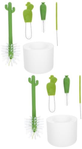 COLLBATH 2 Ensembles goupillon Cactus Brosse à rainures pour Couvercle de gobelet Brosse à vin à Couvercle Fournitures Propres pour rainure de fenêtre Gel de silice