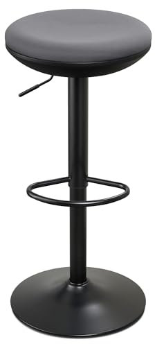 IWMH Stehhocker Höhenverstellbar, Bürohocker Ergonomischer, 360° Drehbarer Stehhilfe ohne Rückenlehne, hocker für Büro, Schlafzimmer, Küche, Wohnzimmer (Grau)