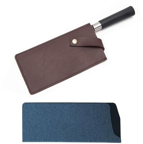Knife Guard for Chef Knife,PU Leather Knife Sheath, Knife Sheath Sleeves,Waterproof Wide Knife Protectors, Durable Butcher Chef Knife Edge Guards with Snap Closure for Men Dad Husband