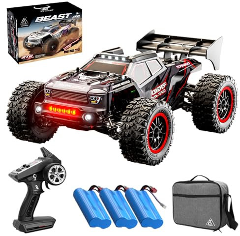 X-Verse SG316MAX 1:16 80KM/H Ferngesteuertes Auto Bürstenloses RC Autos Offroad, 2.4GHz All Terrain Wasserdicht Rennauto RC Buggy, 4WD Off-Road RC Crawler für Erwachsene,3 Batterien