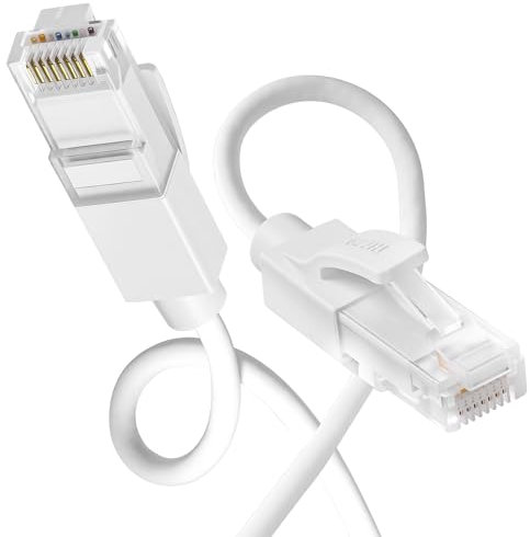 Thzzhnno Cavo Ethernet in Silicone 5M, Cavo di Rete Cat.6a, 10Gbps Cavo LAN RJ45 per il gioco, PC, TV, tablet, laptop, router (Bianco)