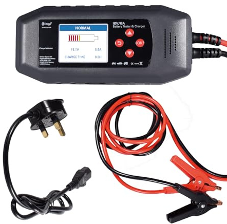Etrogo 2-in-1 Battery Charger & Tester 12V,Professional Diagnostic CCA 40-2000,8-Stage Smart Charging (90% Efficiency),AGM/EFB/GEL/LiFePO4 (2–200Ah),Multi-protecction & Desulfation