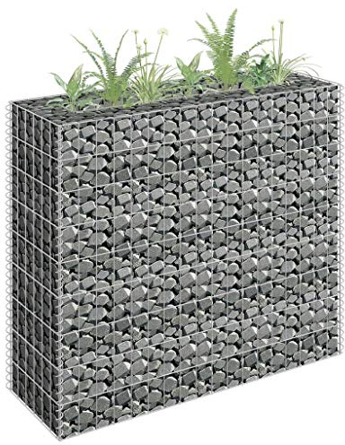Tomostar Panier De Gabion Pour Pierre Lit Surélevé À Gabion En Acier Galvanisé 90 X 30 X 90 Cm