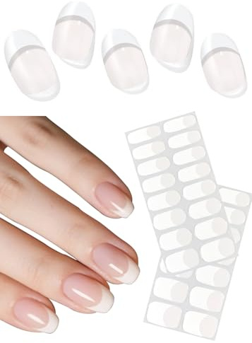 Wahrshei Vernis Autocollant UV, Nude français Autocollant Ongle Gel UV, 30pcs Film pour Ongles Autoadhésif Pour Nail Art
