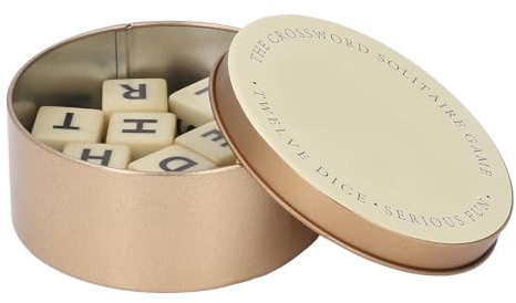 Gioco di Cruciverba, Dadi con Lettere Inglesi Robusti per Sfidare il Cervello con Custodia per la Casa (GOLD)
