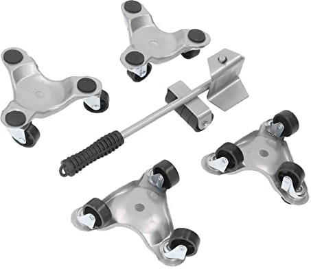 Walfront Ensemble de Chariots à Roues Mobiles pour Meubles Triangulaires, Déplacer des Objets Lourds, Outils Portables, Rotation Douce, Tige Confortable, Roulement de Charge, Déplacement de Plancher