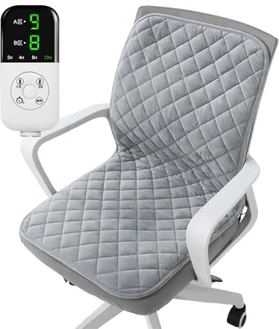 IFIKK 45x90cm Elektrisches Beheiztes Sitzkissen Bürostuhl Heizmatte Smart Timer Winter Wärmekissen Integriertes Rückenauflage (A001)