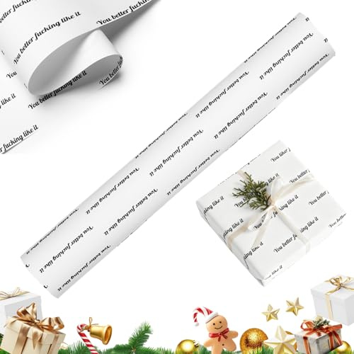 You Better Fuckings Like It Packpapier, 73x50cm Lustig Aufdruck Geschenkpapier, Unhöfliches Geschenkpapier, Freches und Humorvolles Packpapier, Beleidigend Sarkastisch Geschenk Papier für Erwachsene
