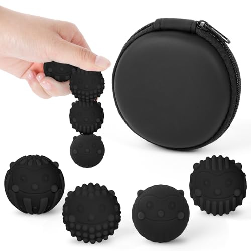 Ainiv 4PCS Magnetic Balls Fidget Toys, Silicone Anti Stress Balls Fingers Toy for Autism ADHD Anxiety, Animal-Themed, Quiet Office Desk Toy, Fun Textures Sensory Toys for Adults & Teens (Black)