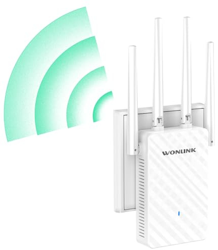 WONLINK WiFi Extender Booster 1200Mbps WiFi Booster Range Extender 5GHz & 2.4GHz Dual Band WiFi Repeater Wireless Internet Booster, Repeater/Router/AP Mode, WPS Function, UK Plug