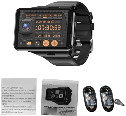 Irfora Smartwatch Doppia Fotocamera 4G/5G 11 6 GB RAM 128 GB GPS 1500 MAh Batteria per Appassionati di attività All'aperto (Nera)