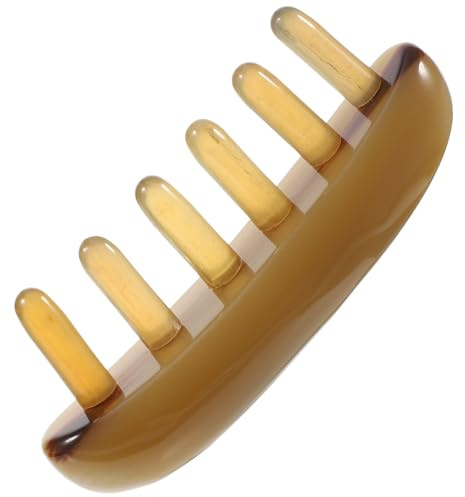 KHBUAB 1stück Ox Horn Guasha Comb Kopfhaut Massagekamm aus Langlebigem Material Vielseitig als Kamm und Massager Tragbar für Herren Damen Entspannende Kopfhautpflege und Stimulierende