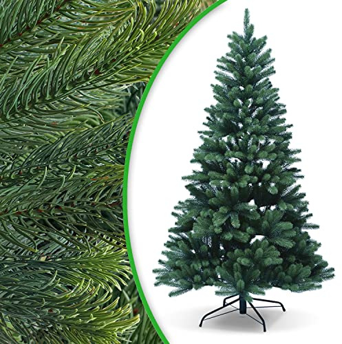 DILUMA Weihnachtsbaum Künstlich 180cm - Spritzguss Tannenbaum Wie Echt, Metall Standfuß, Modulares Stecksystem, Schwer Entflammbar B1 Zertifikat - Künstlicher Premium Voll-PE Christbaum