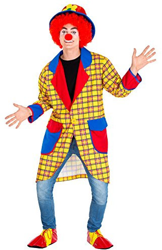 Tectake Dressforfun Herrenkostüm Clown | Langer Mantel + Schuhe und Nase | Kostüm für Fasching (M | Nr. 300783)