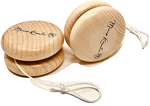 Minis Kreativ JoJo Holz Doppelpack für Kinder Naturbelassen | Jonglier Set | 2 STK JoJo groß ø 6 cm | Förderung Motorik Koordination|Sparset NEU Geschenk Kinder | Mädchen | Jungen | Jo-Jo | Natur