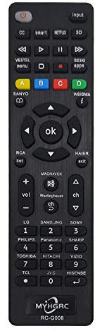 MYHGRC Mando a Distancia Universal TV Apto para Samsung/Sony/TCL/Hisense/LG/Sharp/Sanyo/Toshiba/Hitachi/Philips/Panasonic/Oki Smart TV- No Requiere configuración