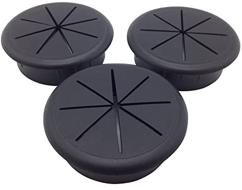 ANZESER Lot de 3 passe-câbles flexibles en plastique noir Ø 60 mm