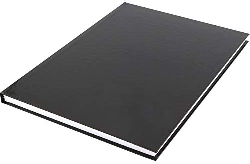 Kangaro Skizzenbuch A4 blanko Hardcover 80 Blatt 100g schwarz. Packung mit 5 Stück., 29.4x21.3x1.4