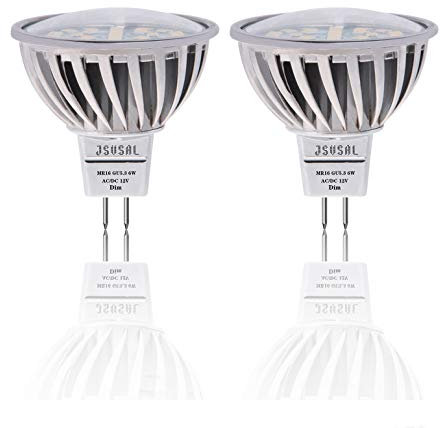 JSVSAL Paquete de 2 bombillas de 6W para crecimiento de plantas, lámpara de crecimiento de espectro completo, MR16 GU5.3 AC/DC12 V, bombilla LED para cultivo de plantas al aire libre, luz morada