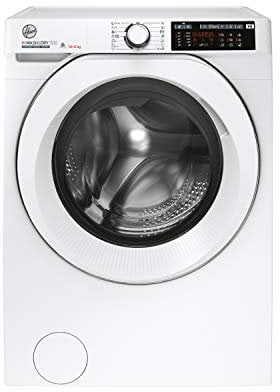 Hoover H-Wash 500 HD4106AMC Free Standing Washer Dryer, WiFi Connected, A Rated, 10KG/6KG, auto water&energy dosing, 1400 rpm, White with chrome styling