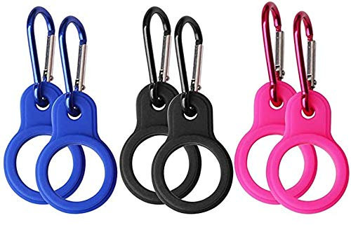 Cheeroyal 6 Fibbia per Bottiglie d'Acqua in Silicone con Sospensione Esterna Portatile per Bottiglie d'Acqua, Gancio per Il Trasporto Bottiglie con Gancio D-Ring per Viaggi, Campeggio, Escursioni