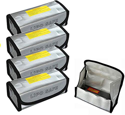 4pcs Lipo Battery Fireproof Explosion Proof Bag Storage Guard Safe Pouch 185mm…