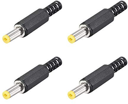 sourcing map 4Stk. DC Stecker 4,8mm x 1,7mm Strom Kabel Stecker Adapter schwarz