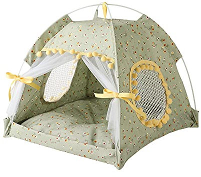 BOENTA Tente pour Chat Exterieur lit pour Chat Interieur Chien Tente Lit en Plein air Chat Maison en Plein air Chien Lit Small,Grass Green
