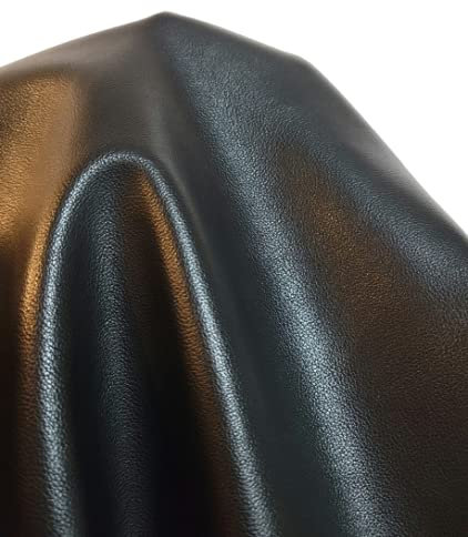 NAT Leathers™ Weiches, veganes PU-Leder (Peta-zugelassenes veganes) Kunstleder, 0,9 mm Nappaleder (182,9 x 137,2 cm), weiche, glatte Polsterung (schwarzes Lammfell), 182,9 x 137,2 cm