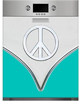 Oedim Vinyle pour lave-vaisselle Furgo Hippie avec simbolo Paz Bleu Turquoise, Vinyle décoratif pour lave-vaisselle, 65 x 75 cm, décoration pour cuisine, autocollant lave-vaisselle