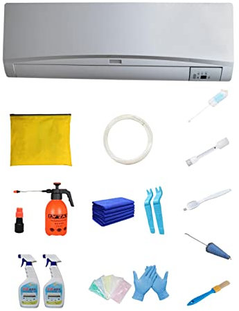 B/A Cubierta Limpieza Aire Acondicionado,Cubiertas Lavado Aire Acondicionado | Limpieza Aire Acondicionado 16 Piezas con limpiadores, cepillos, tubería Agua, Tela